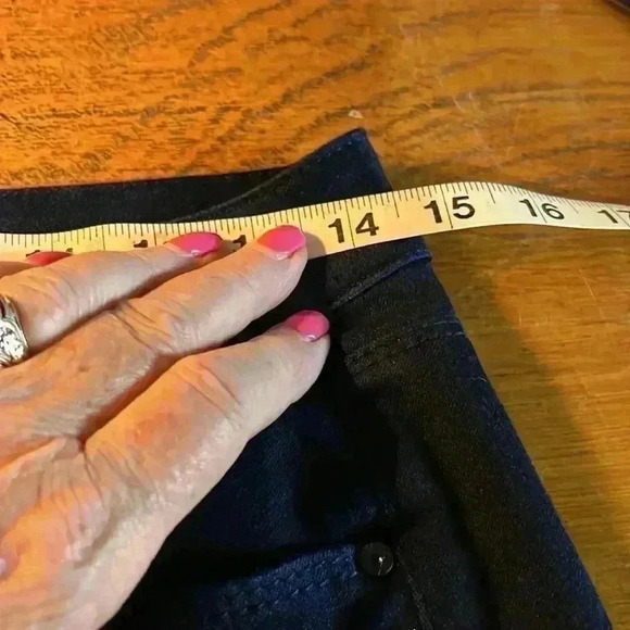 Fade to Blue Women’s Flare Jeans Dark Wash 6 Pockets  Button/Fly Front Trendy - Picture 8 of 11